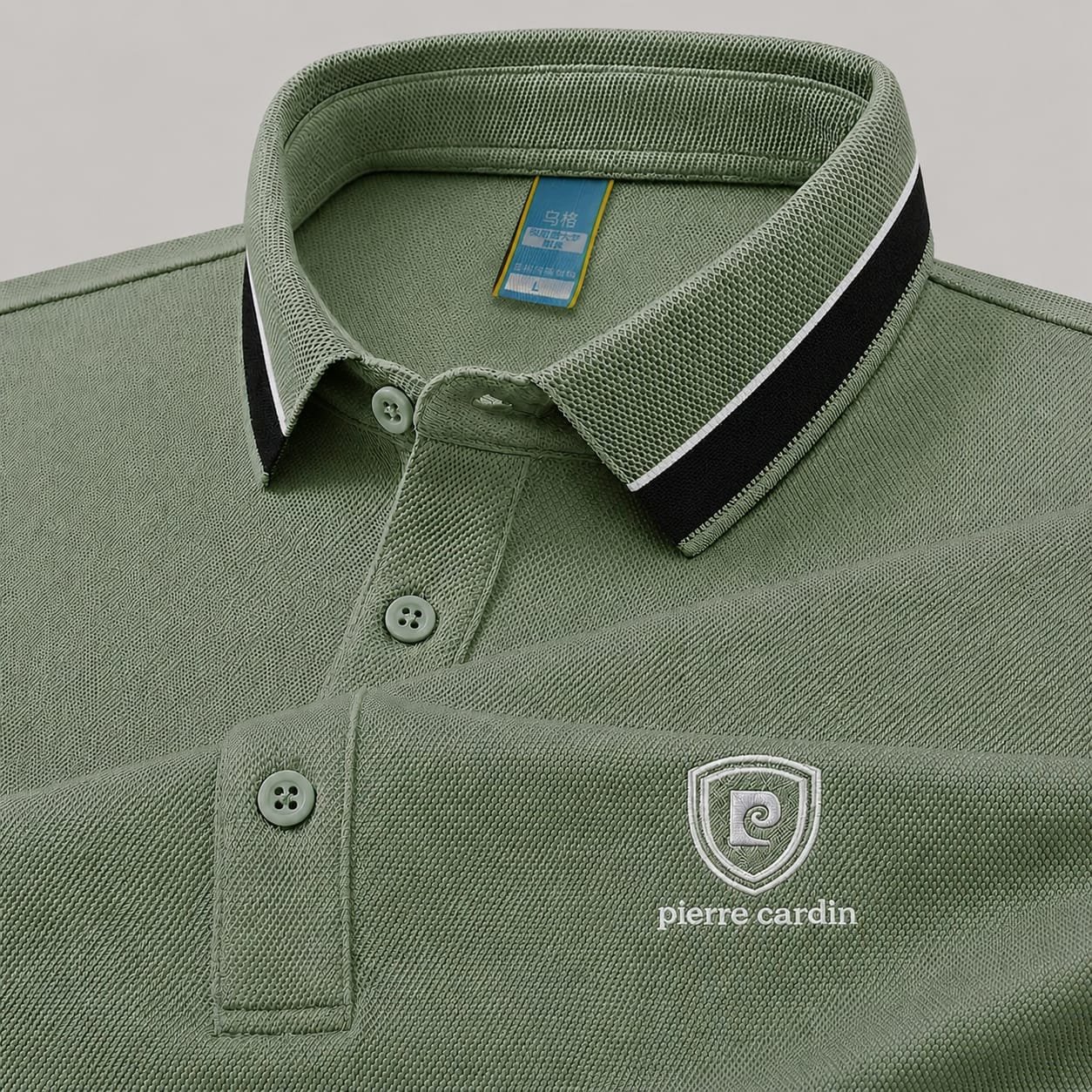 100% Knitting Dying PK Cotton Polo Shirt [Pierre Cardin-Lemon]